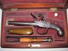 Pistol -Cased English All Steel Flint Pistol