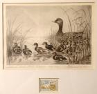 1961, $3, Federal Duck Stamp Print, "Nine Mallards" by Edward A. Morris