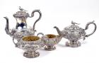 Early 20th Century South African ornate Sterling Silver Serving Set of 4