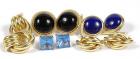 Collection of Five Pairs of Gemstone & Gold Earrings