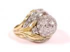 Lady's Diamond, 14K Yellow & White Gold Dome Style Ring