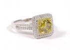 Lady's Fancy Colored Diamond, Colorless Diamond, 18K White Gold Ring