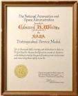 Apollo 1, 1969, Ed White's NASA "Distinguished Service Medal" Certificate