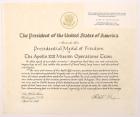 Apollo 13, 1970, "Presidential Medal of Freedom" Certificate