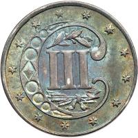 1858 3&cent; Silver. MS60 - 2