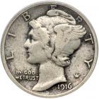 1916-D Mercury Dime. PCGS VF30