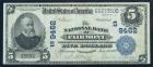 1902, $5 National Bank Note. The National Bank of Fairmont, West Virginia. PMG VF25