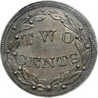 1836 Pattern Two Cents. Billon, plain edge. PCGS PF63 - 2