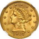 1907 $2.50 Liberty. NGC MS66