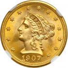 1907 $2.50 Liberty. NGC MS66