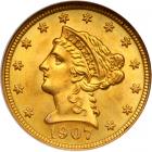 1907 $2.50 Liberty. NGC MS66