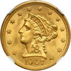 1907 $2.50 Liberty. NGC MS66