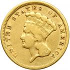 1854 $3 Gold. VG8