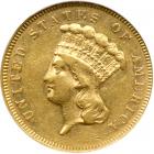 1866 $3 Gold. NGC AU53