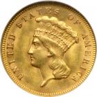 1878 $3 Gold. NGC MS63