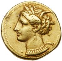 Sicily, Siculo-Punic Coinage, c. 310 BC. Electrum Stater (7.62 g), minted at Carthage