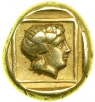 Lesbos, Mytilene, 412-378 BC. Electrum Hekte (2.52 g). VF - 2