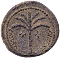 Judaea Capta. Domitian, AD 81-96. AE 28 minted at Caesarea, AD 92 - 2