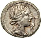 Q. Caecilius Metellus Pius, Imperator and moneyer. AR Denarius minted in Northern Italy, c. 81 BC. EF