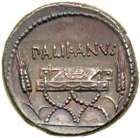 Lollius Palikanus, moneyer. AR Denarius minted at Rome, c. 45 BC. EF - 2