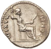 Tiberius, AD 14-37. AR Denarius minted at Lugdunum - 2