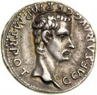 Caligula, 37-41 AD. AR Denarius minted at Lugdunum, Mar. AD 37-Mar. 38. VF