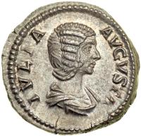 Julia Domna, wife of Septimius Severus, AD 193-211. AR Denarius minted at Rome, c. AD 196-211