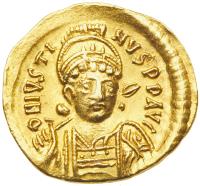 Justin I, 518-527. Gold Solidus (4.43 g) minted at Constantinople