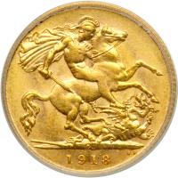 Australia. Half Sovereign, 1918-P (Perth). PCGS AU58 - 2