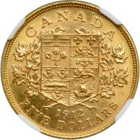 Canada. 5 Dollars, 1912. NGC MS63 - 2