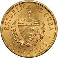 Cuba. 10 Pesos, 1916. EF - 2