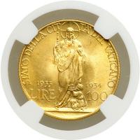 Italian States - Papal/Roman States. 100 Lire, 1933 (1934). NGC MS63 - 2