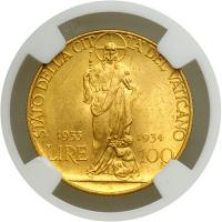 Italian States - Papal/Roman States. 100 Lire, 1933 (1934). NGC MS62 - 2