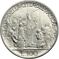 Italian States - Papal/Roman States. Platinum 100 Lire, 1950. BU - 2