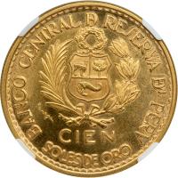 Peru. 100 Soles, 1965. NGC MS66 - 2