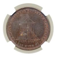 Australia. Melbourne Token Copper Penny, ND. NGC AU58 - 2