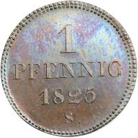 German States - Saxony. 1 Pfennig, 1825-S. NGC PF65 - 2