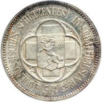 Switzerland. 5 Francs, 1865. NGC MS64 - 2