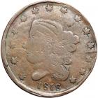1818 14-Stars with Continuous Wreath Reverse. Struck "Counterfeit" from handmade dies. Rarity-8- F12. Obverse Double Struck.. F1
