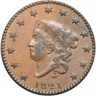 1821 Coronet Head Cent. PCGS AU58