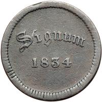 1834 Hard Times Token Low-81 Rulau HT-200 R4. F12 - 2