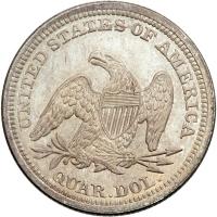 1858 Liberty Seated Quarter Dollar - 2
