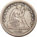1865-S Liberty Seated Quarter Dollar. NGC VF20