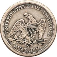 1865-S Liberty Seated Quarter Dollar. NGC VF20 - 2