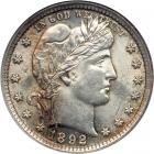1892 Barber Quarter Dollar. NGC AU58