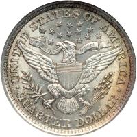 1892 Barber Quarter Dollar. NGC AU58 - 2