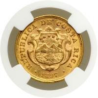 Costa Rica. 10 Colones, 1897. NGC AU50 - 2