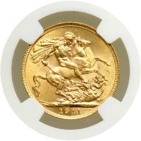 Great Britain. Sovereign, 1911. NGC MS63 - 2