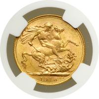 British India. Sovereign, 1918-I. NGC MS63 - 2