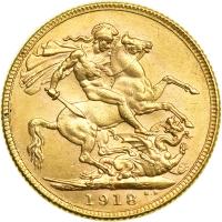 British India. Sovereign, 1918-I. EF - 2